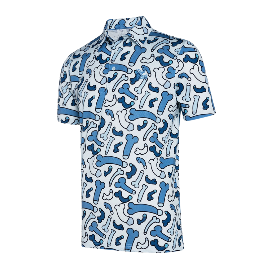 GOLF GODS - GOLF GODS Men's Ding Dong Blue Cool Tech Performance Polo - The Agora Bangkok